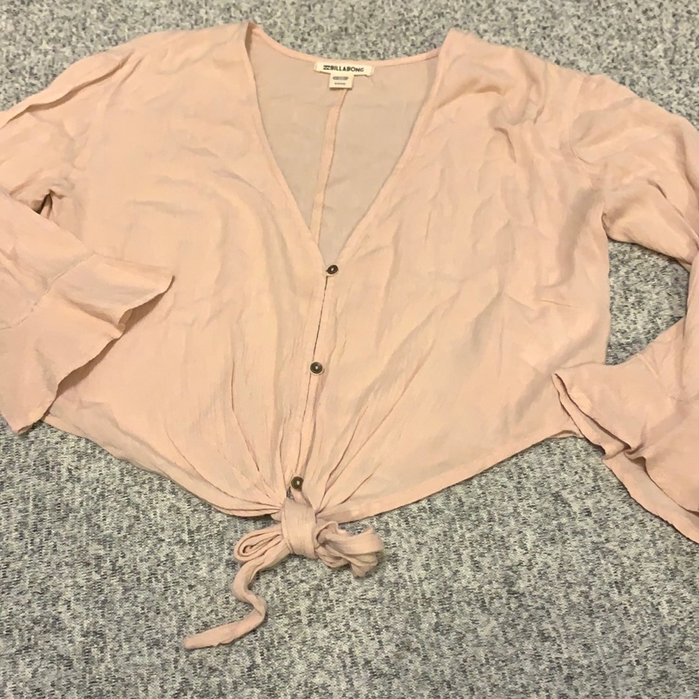 Billabong Cropped Button Down Blouse - image 1
